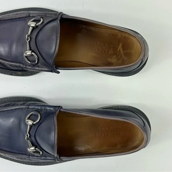 GUCCI Purple Leather Horsebit Loafers Size 7 - Picture 6 of 10